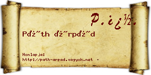 Páth Árpád névjegykártya